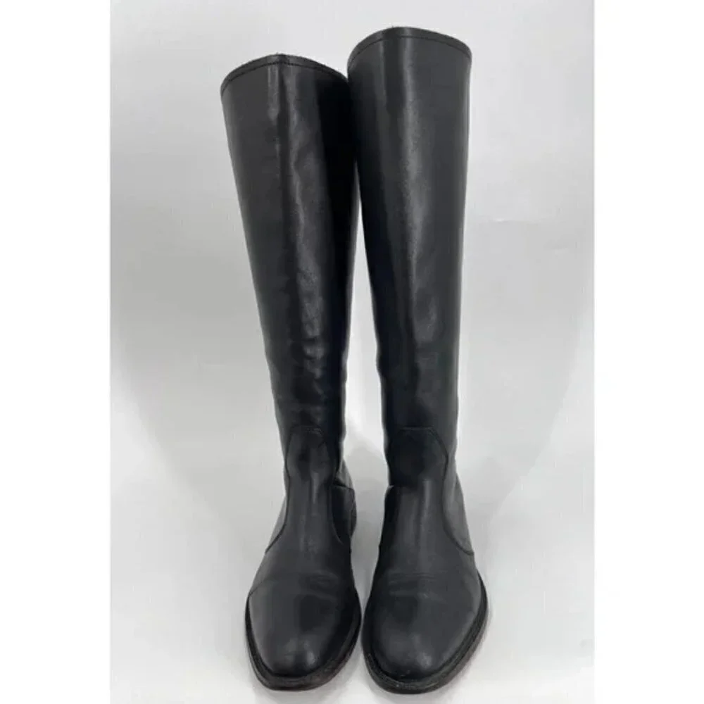 Johnston Murphy Vero Cuoio Knee High Black Leather Riding Boots Womens Size 8M